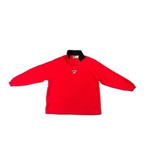 Red Wings NHL Hockey Red 1/4 Zip Fleece Sweatshirt Pullover Jacket Size XL